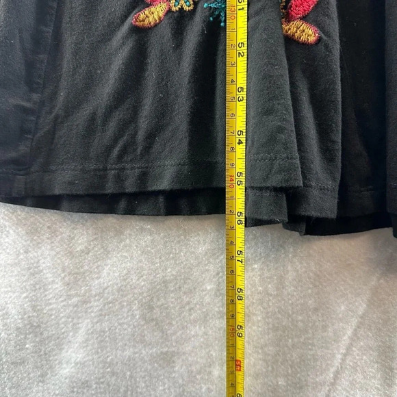 Soft Surroundings Dress Size S Floral Embroidered Maxi Boho Fit & Flare Black - Picture 13 of 13